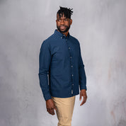 Platinum Cotton Long Sleeve Shirt Navy