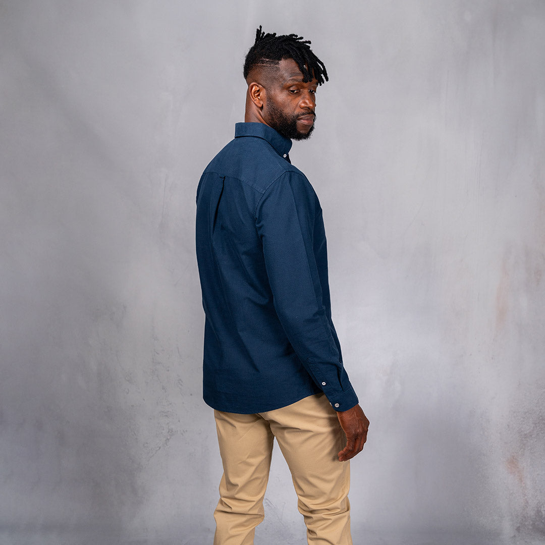 Platinum Cotton Long Sleeve Shirt Navy