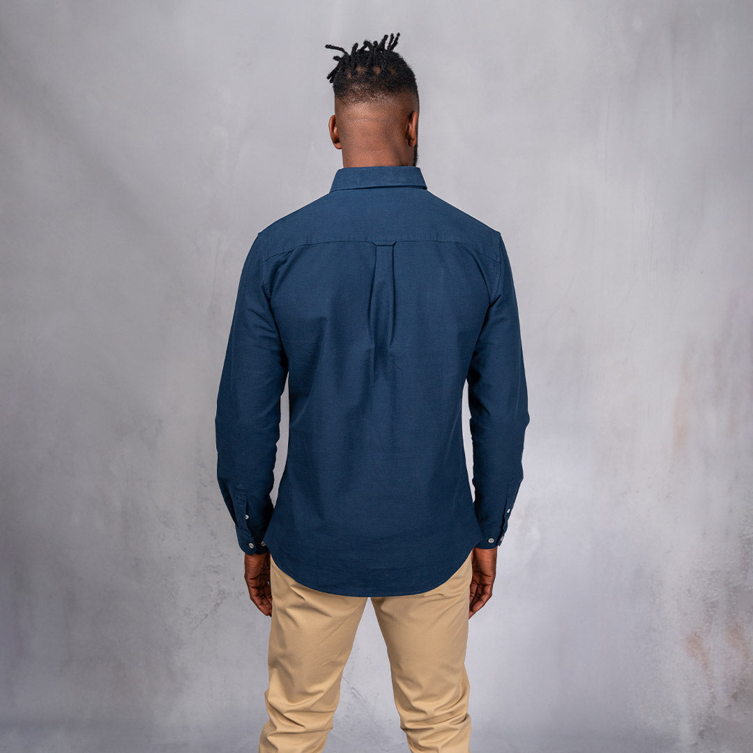 Platinum Cotton Long Sleeve Shirt Navy