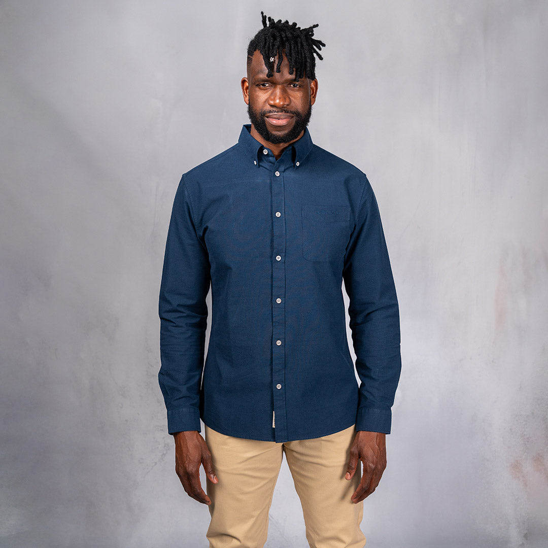 Platinum Cotton Long Sleeve Shirt Navy