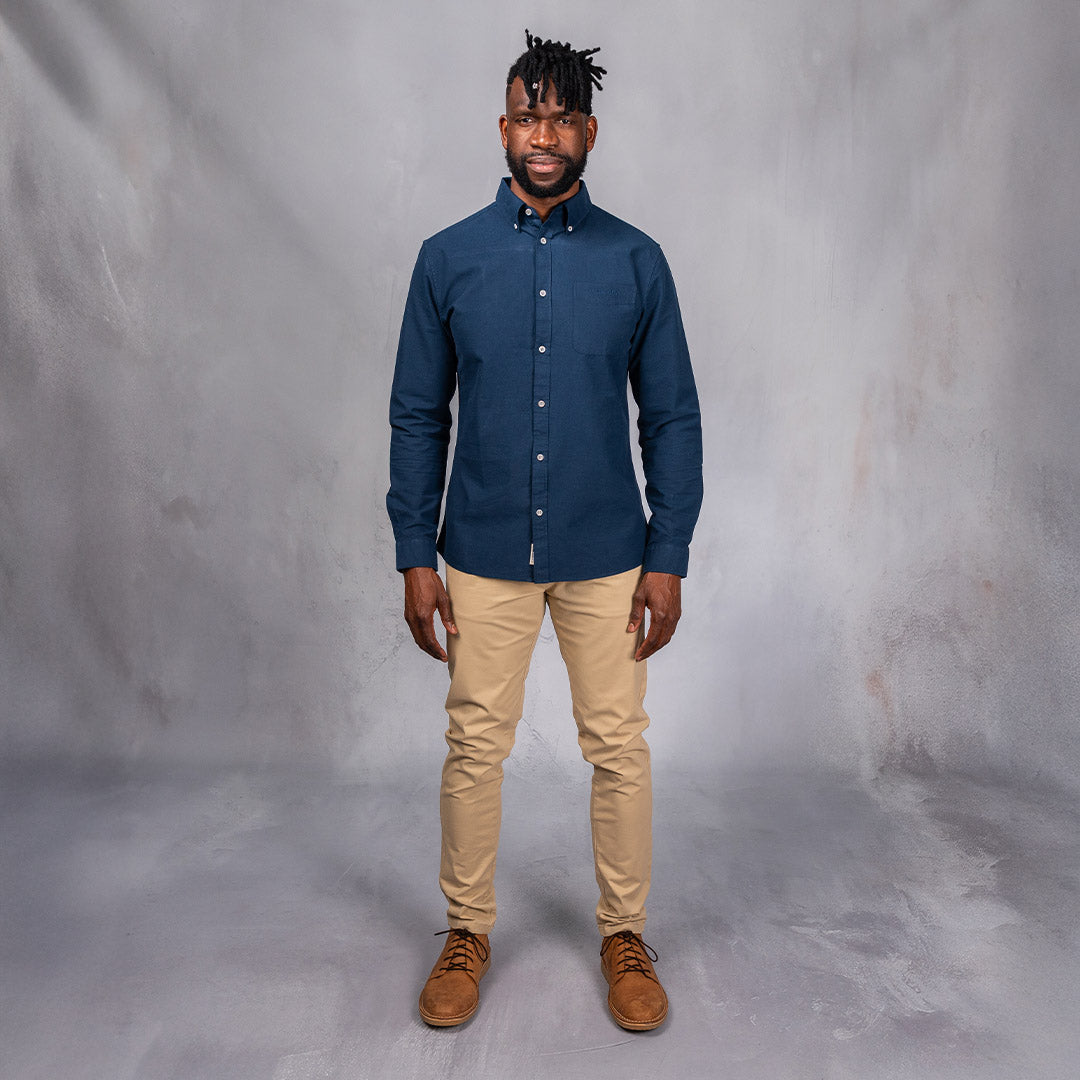 Platinum Cotton Long Sleeve Shirt Navy