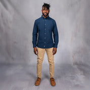 Platinum Cotton Long Sleeve Shirt Navy