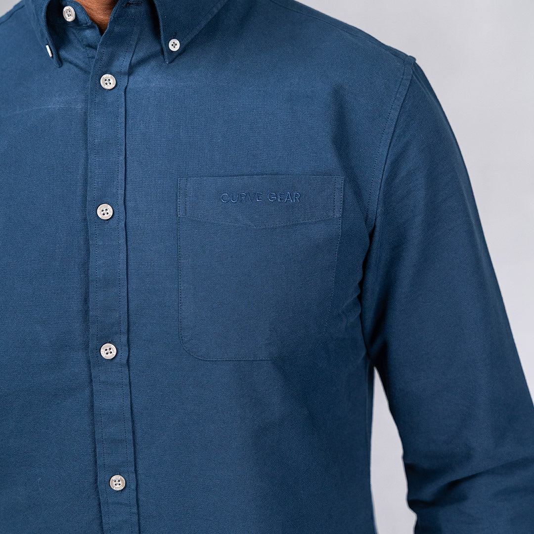 Platinum Cotton Long Sleeve Shirt Navy