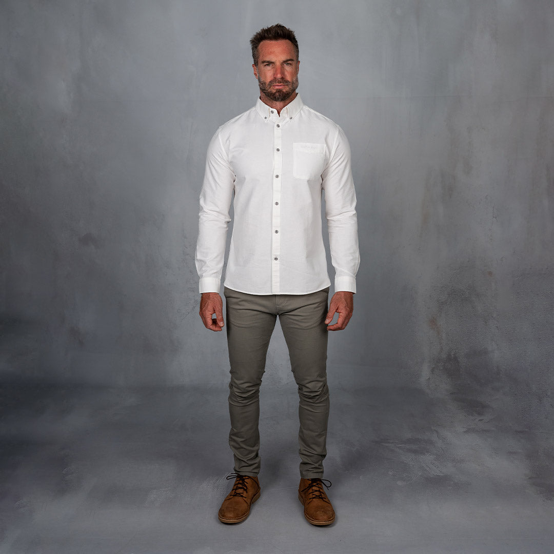 Platinum Cotton Long Sleeve Shirt Off White