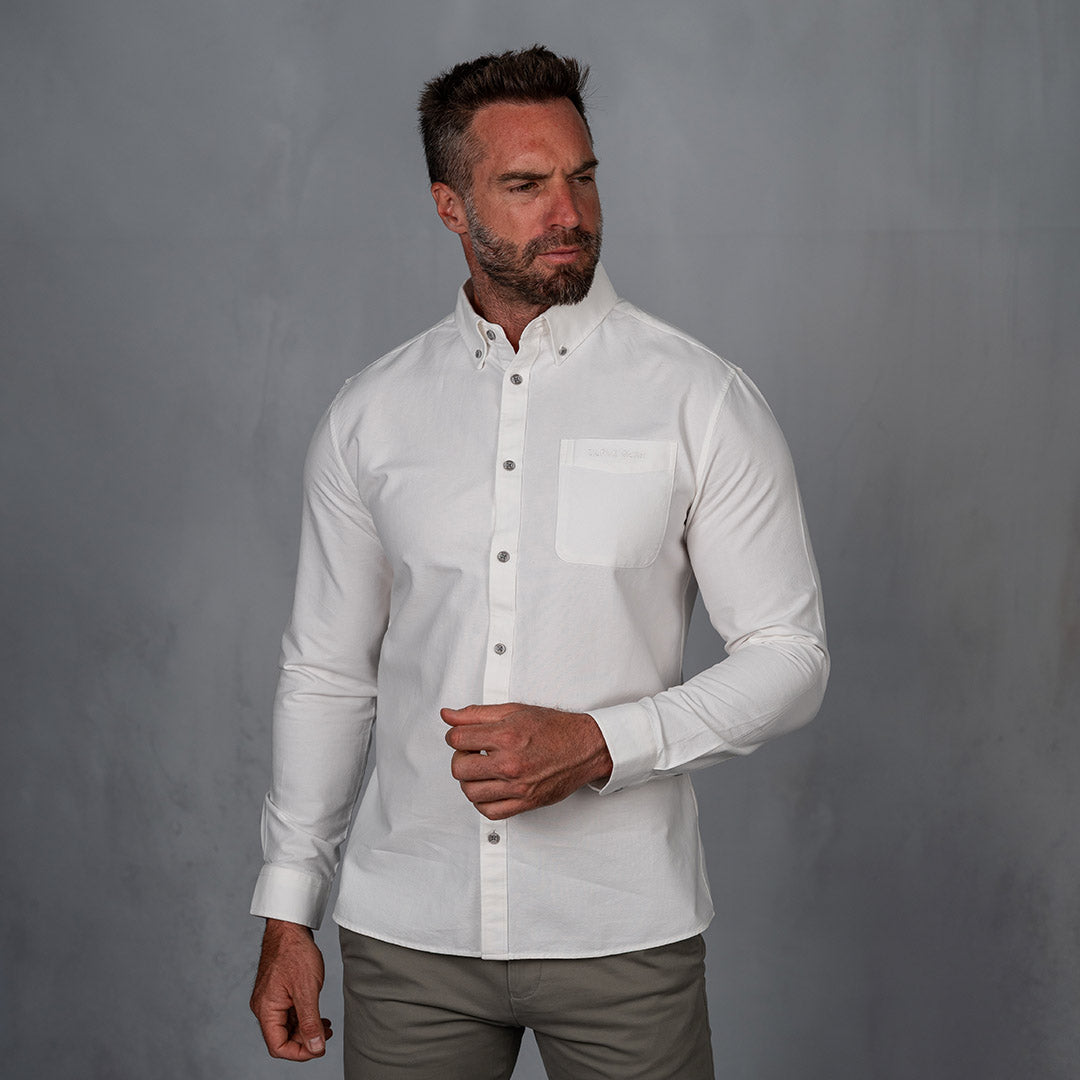 Platinum Cotton Long Sleeve Shirt Off White