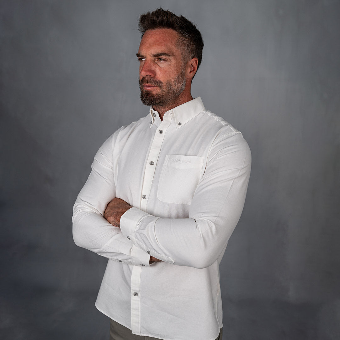 Platinum Cotton Long Sleeve Shirt Off White