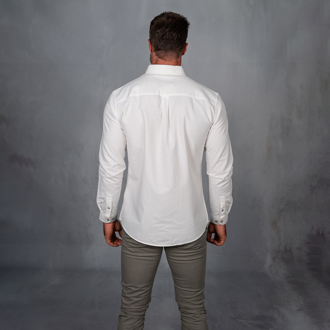 Platinum Cotton Long Sleeve Shirt Off White