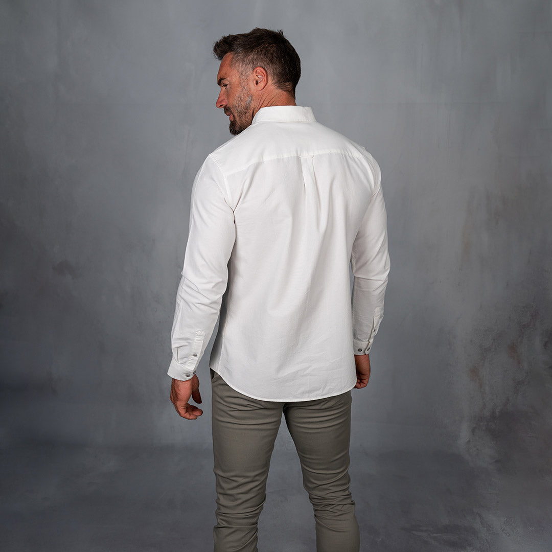 Platinum Cotton Long Sleeve Shirt Off White