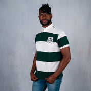 Elite Rugby Polo Bottle Green & Off White