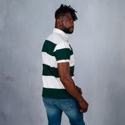 Elite Rugby Polo Bottle Green & Off White