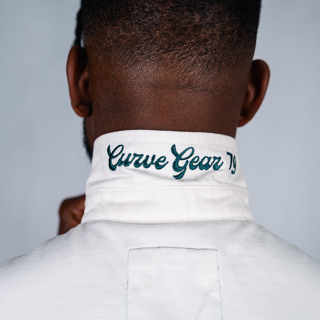 Elite Rugby Polo Bottle Green & Off White