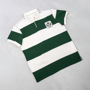 Elite Rugby Polo Bottle Green & Off White