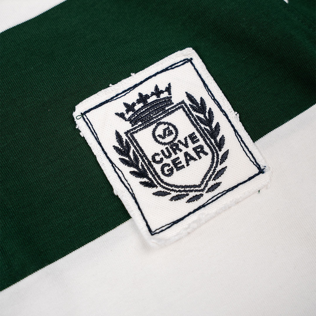 Elite Rugby Polo Bottle Green & Off White