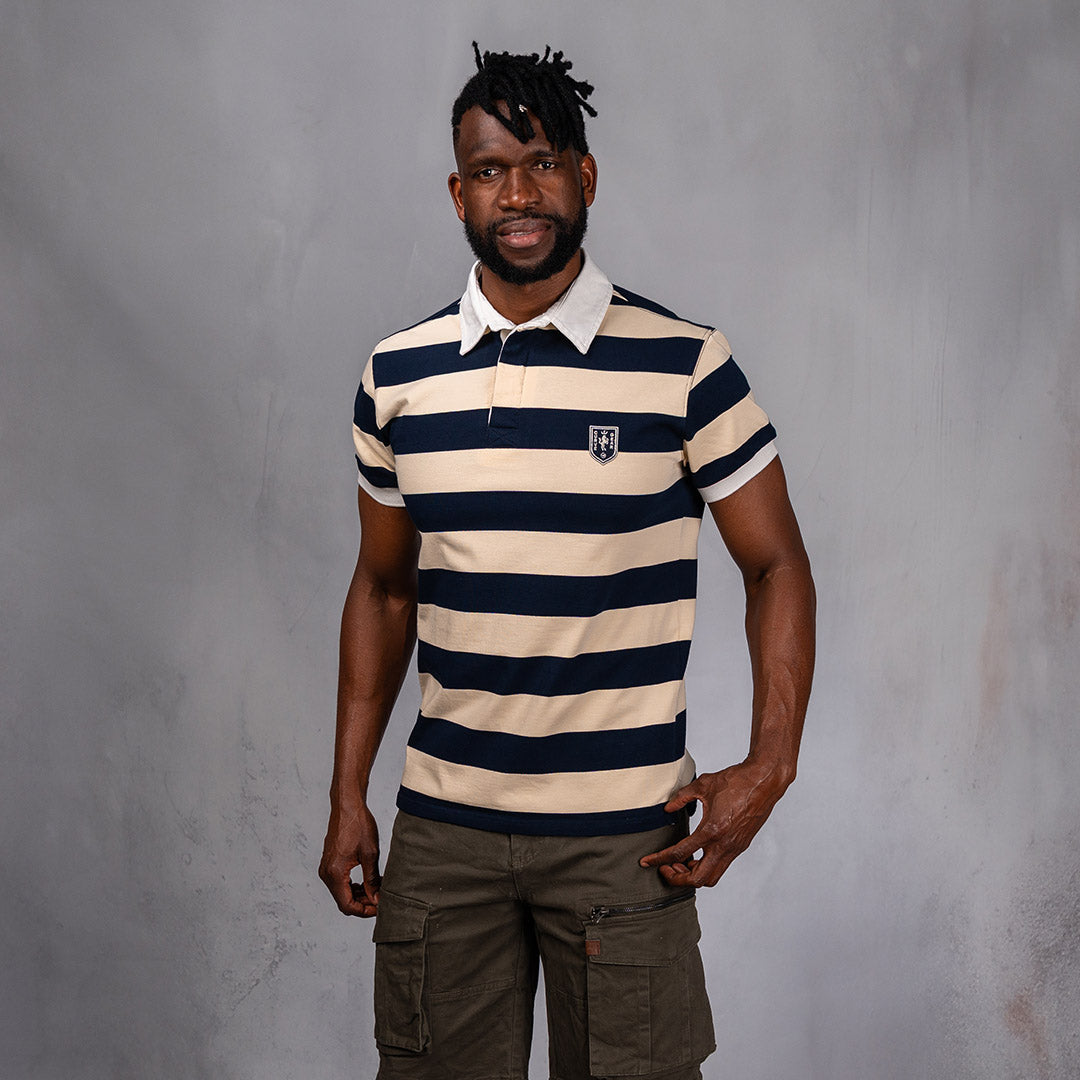 Elite Rugby Polo Navy & Cream