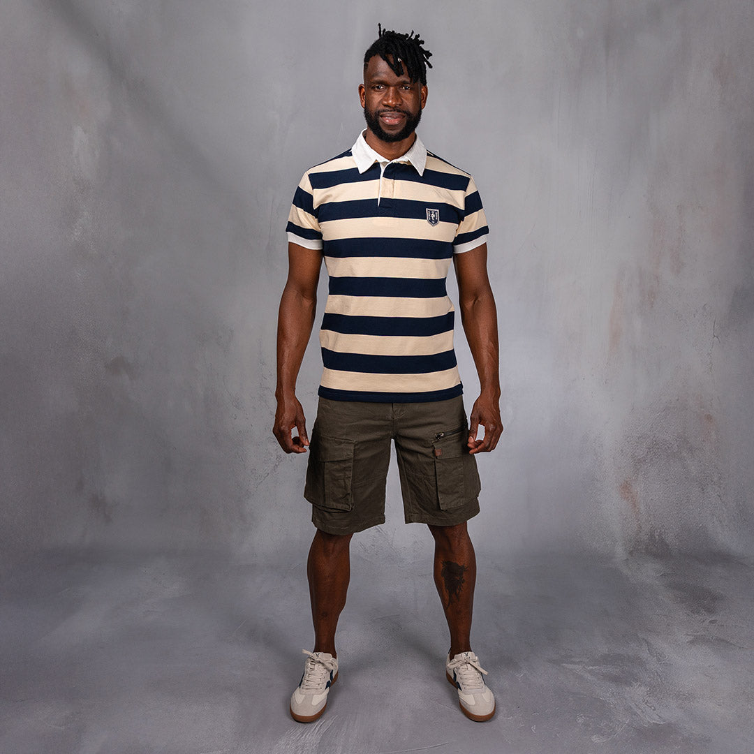 Elite Rugby Polo Navy & Cream