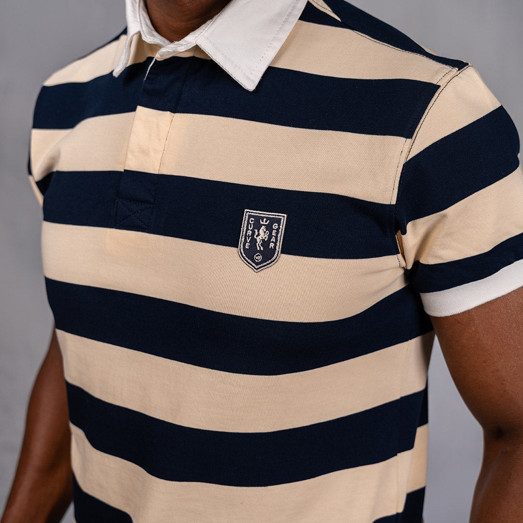 Elite Rugby Polo Navy & Cream