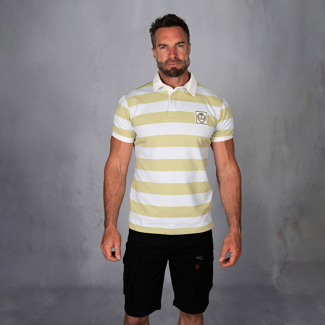 Elite Rugby Polo Cloud Blue & Ginger Green