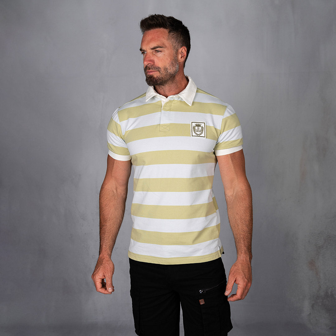 Elite Rugby Polo Cloud Blue & Ginger Green