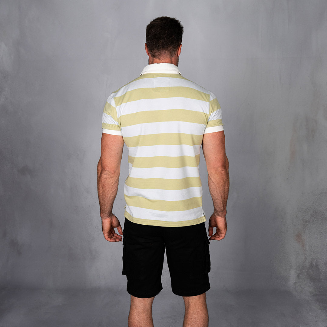 Elite Rugby Polo Cloud Blue & Ginger Green