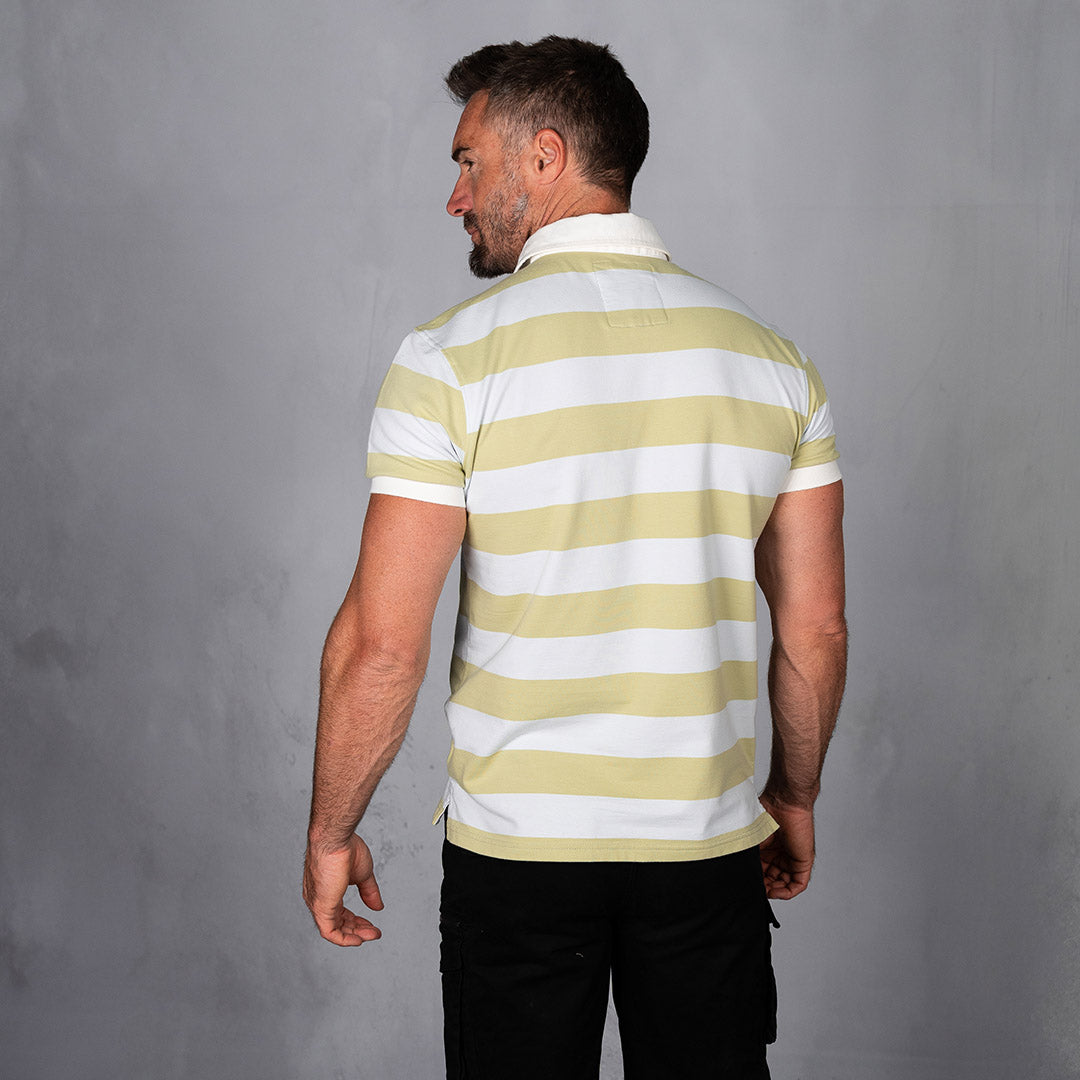 Elite Rugby Polo Cloud Blue & Ginger Green