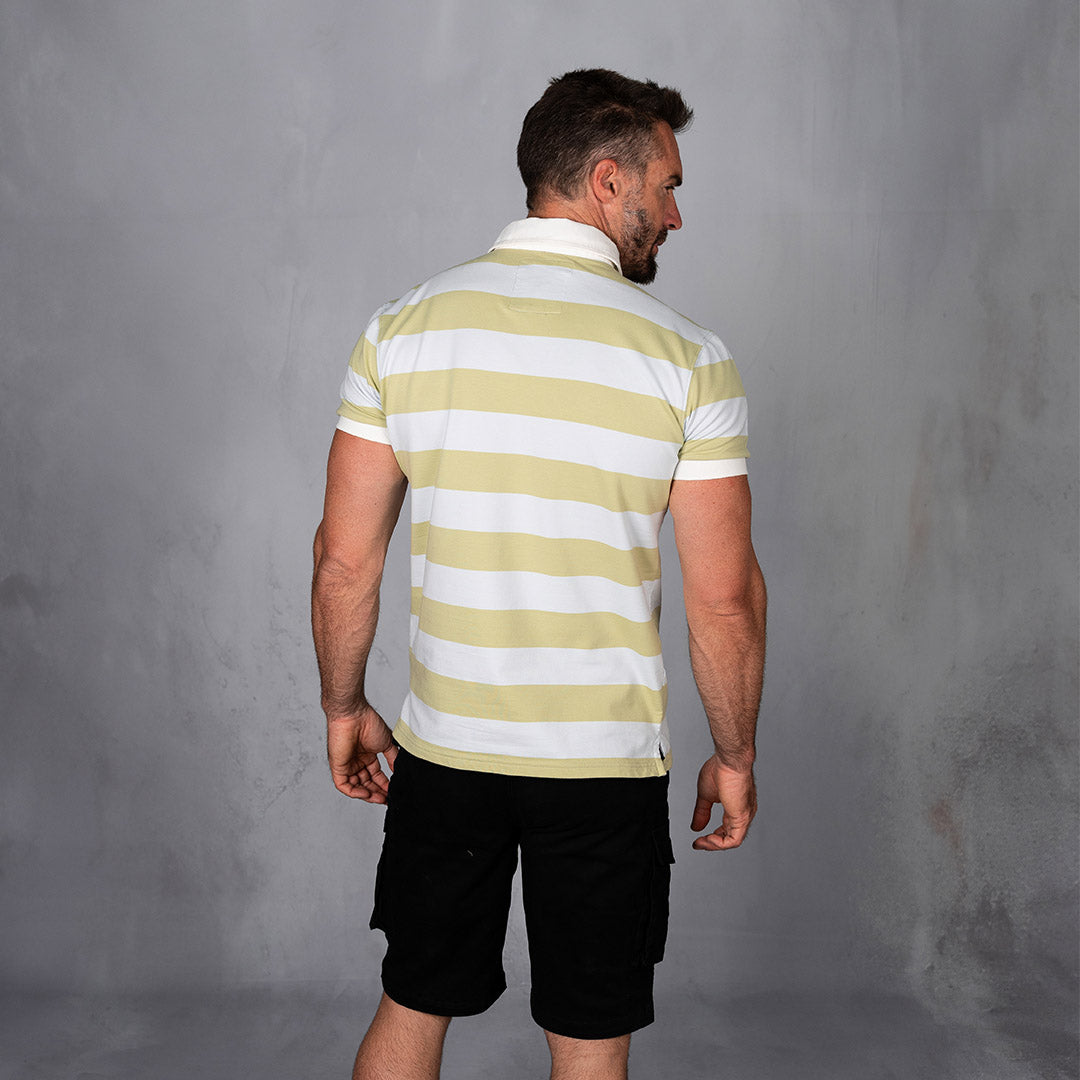 Elite Rugby Polo Cloud Blue & Ginger Green