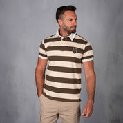 Elite Rugby Polo Dark Olive & Cream
