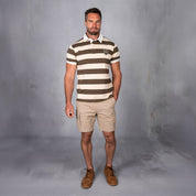 Elite Rugby Polo Dark Olive & Cream