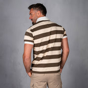 Elite Rugby Polo Dark Olive & Cream