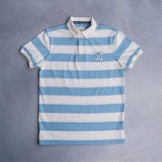 Elite Rugby Polo Light Blue & Off White