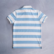 Elite Rugby Polo Light Blue & Off White