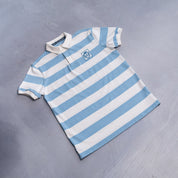 Elite Rugby Polo Light Blue & Off White