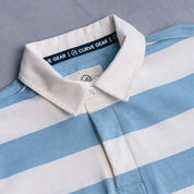 Elite Rugby Polo Light Blue & Off White