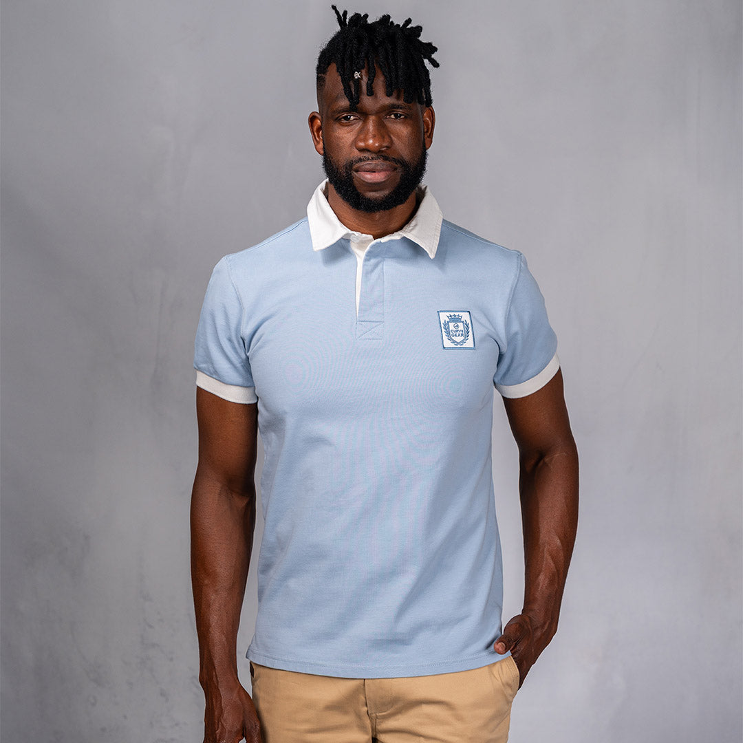 Elite Rugby Polo Light Blue