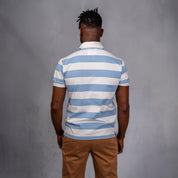 Elite Rugby Polo Light Blue & Off White