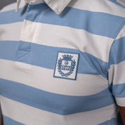 Elite Rugby Polo Light Blue & Off White