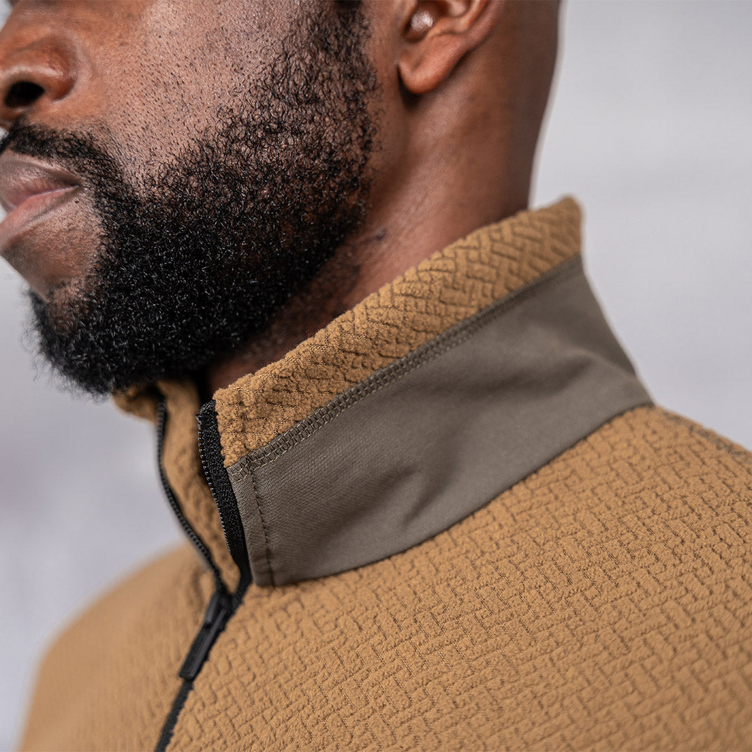 W.O.R.K 1/4 Zip Fleece Brown