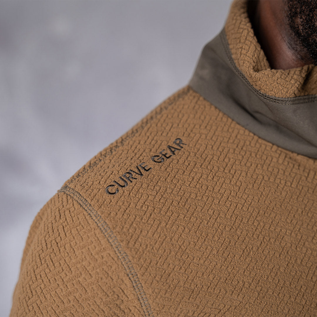 W.O.R.K 1/4 Zip Fleece Brown