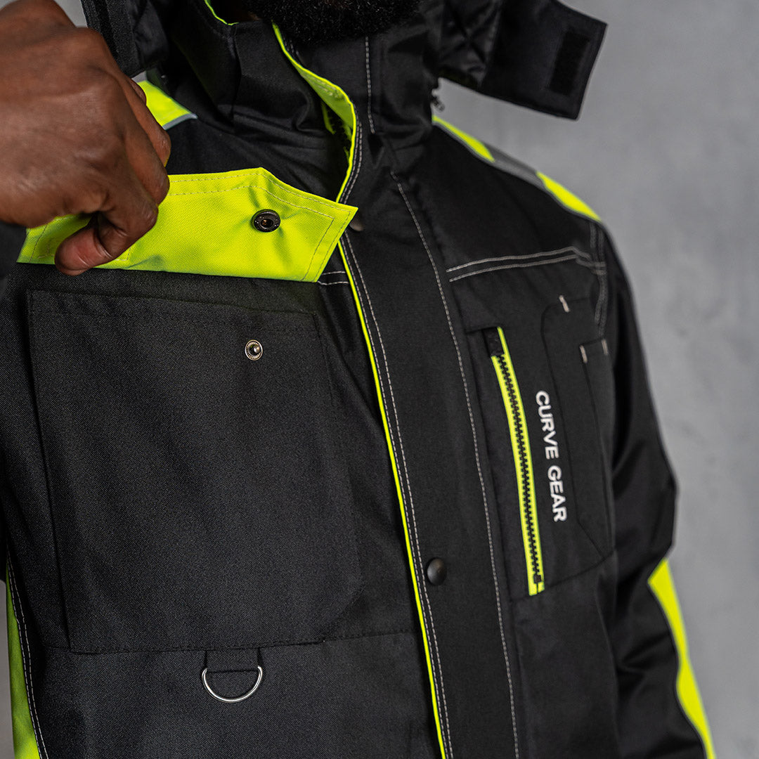 W.O.R.K High Vis Padded Jacket Yellow & Black