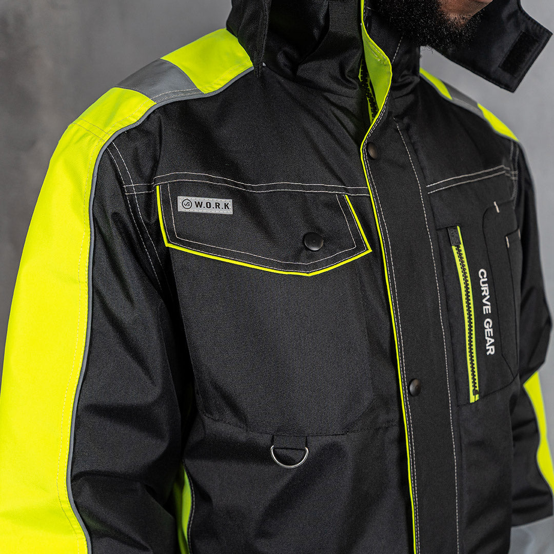 W.O.R.K High Vis Padded Jacket Yellow & Black