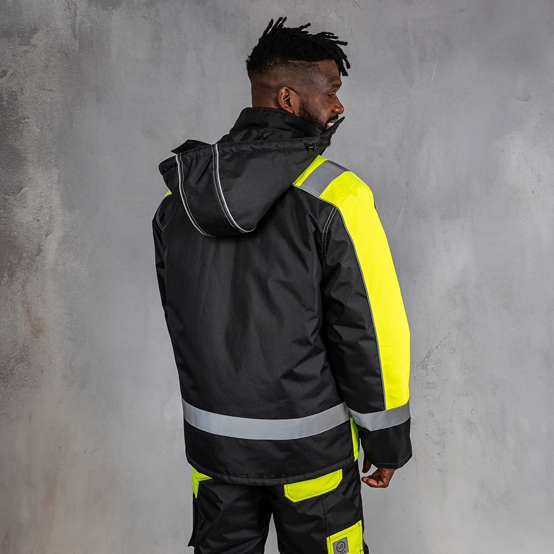 W.O.R.K High Vis Padded Jacket Yellow & Black