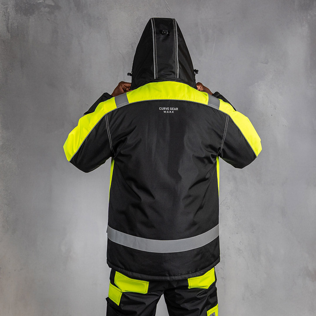 W.O.R.K High Vis Padded Jacket Yellow & Black