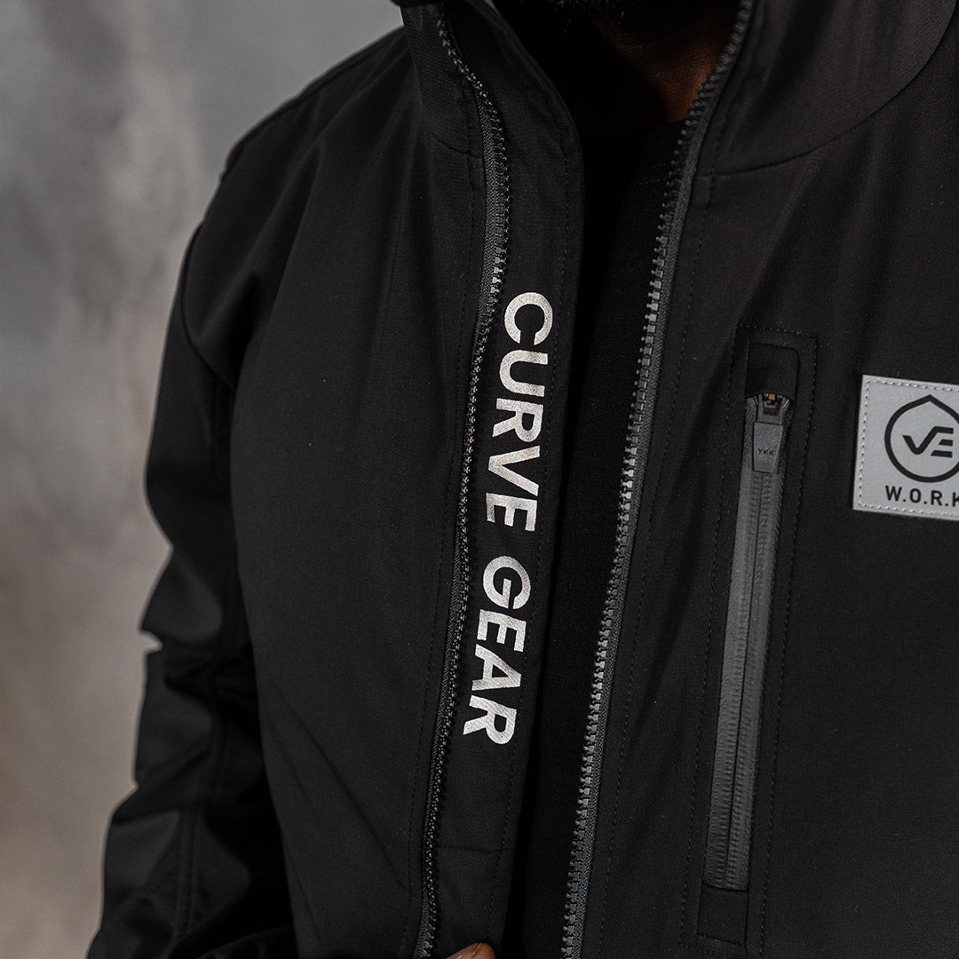 W.O.R.K Zip Up Waterproof Jacket Black