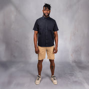 W.O.R.K Cotton Stretch S/Sleeve Shirt Navy