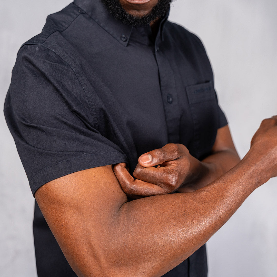 W.O.R.K Cotton Stretch S/Sleeve Shirt Navy