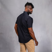 W.O.R.K Cotton Stretch S/Sleeve Shirt Navy