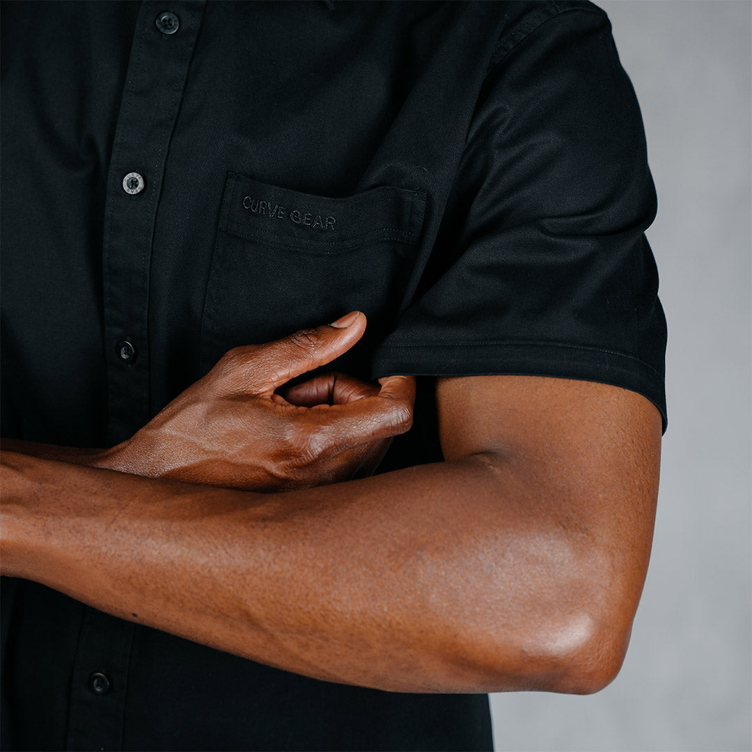 W.O.R.K Cotton Stretch S/Sleeve Shirt Black