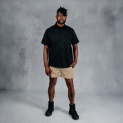 W.O.R.K Cotton Stretch S/Sleeve Shirt Black