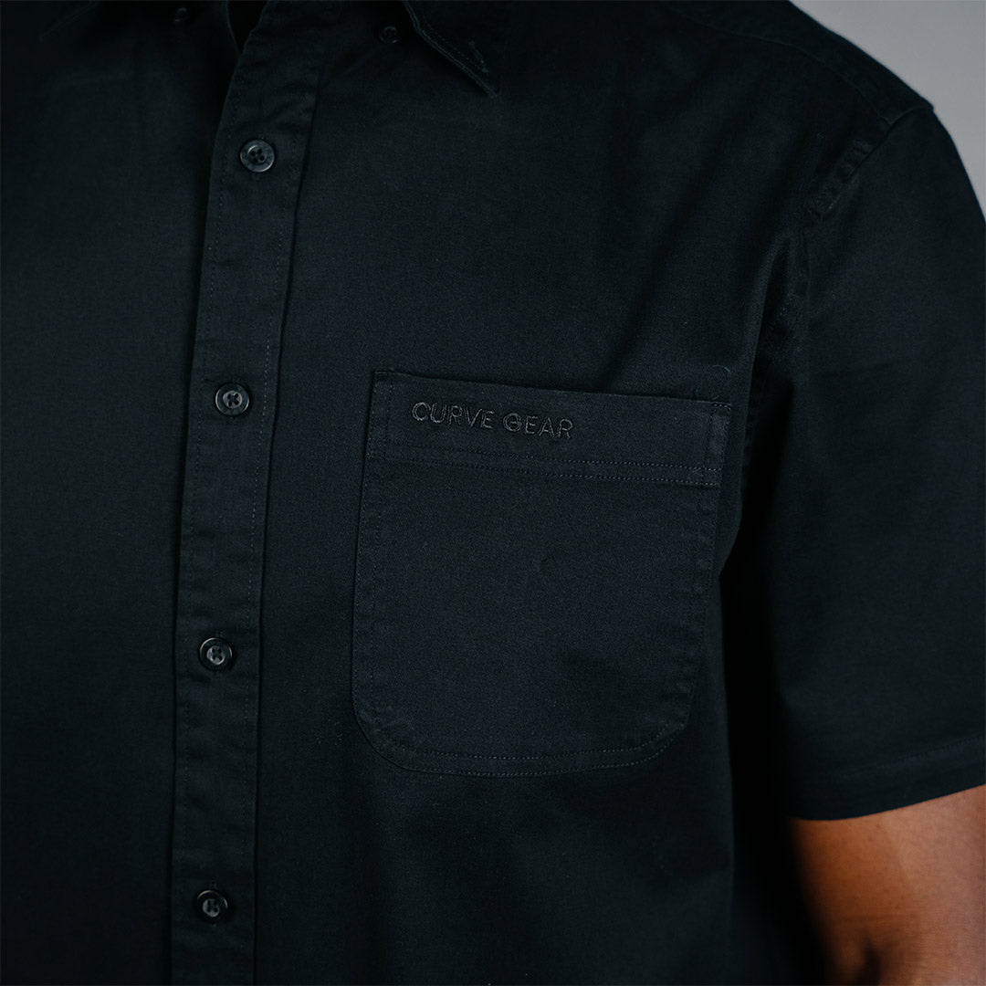 W.O.R.K Cotton Stretch S/Sleeve Shirt Black
