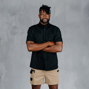 W.O.R.K Cotton Stretch S/Sleeve Shirt Black