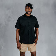 W.O.R.K Cotton Stretch S/Sleeve Shirt Black